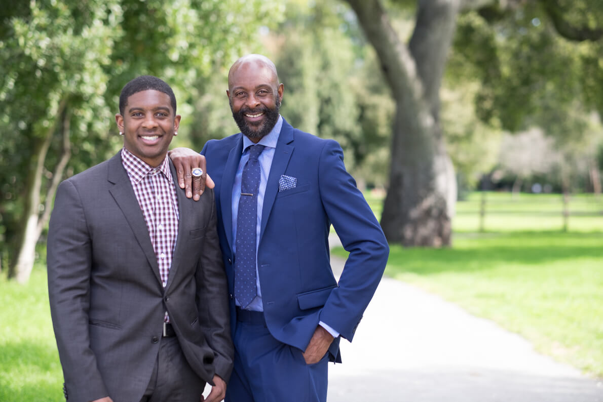 Jerry Rice and son at charity event